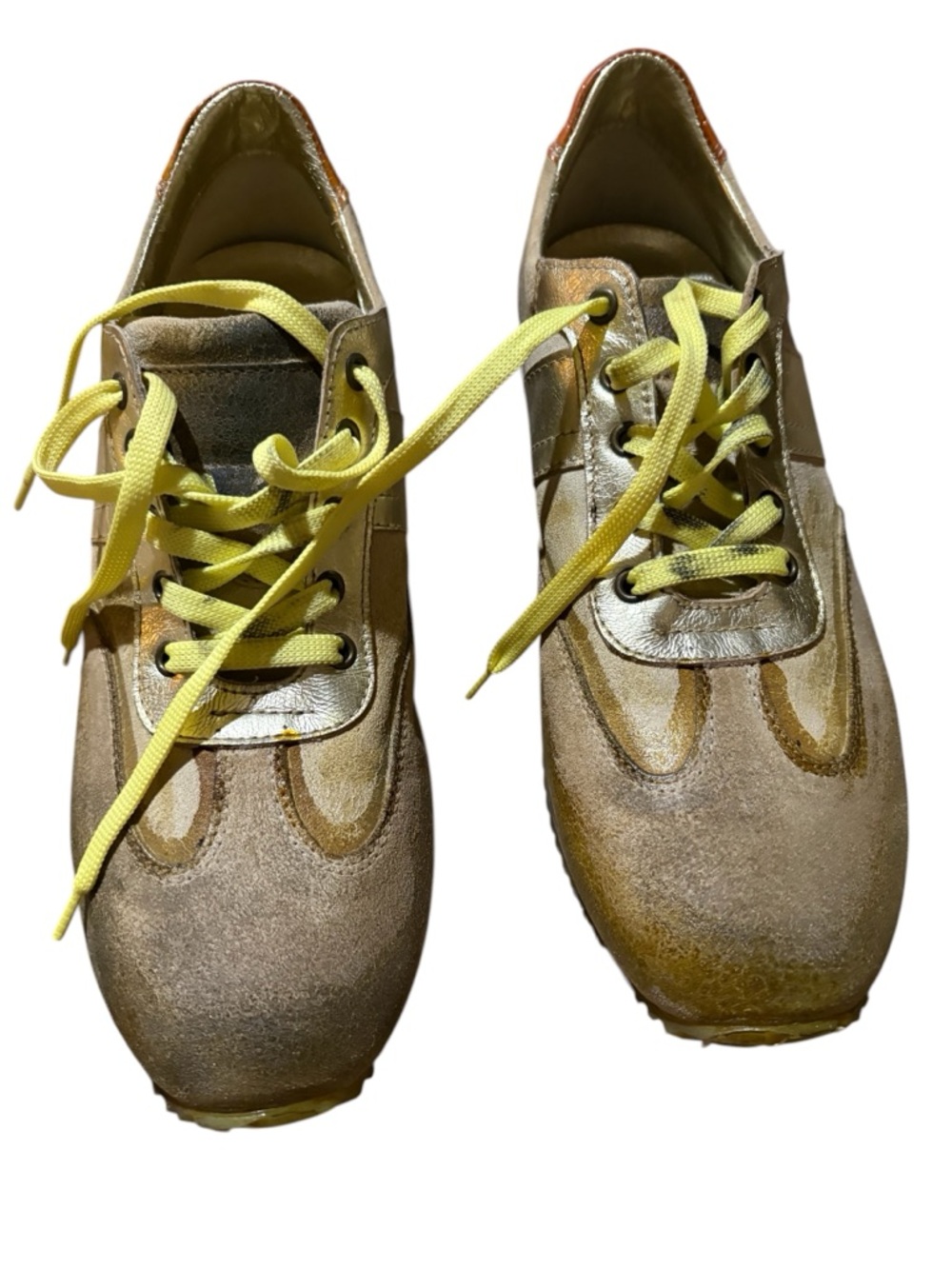 Bed Stu Cestio Gold Distressed Sneakers Cobbler Series Size 10 Rare NWOT